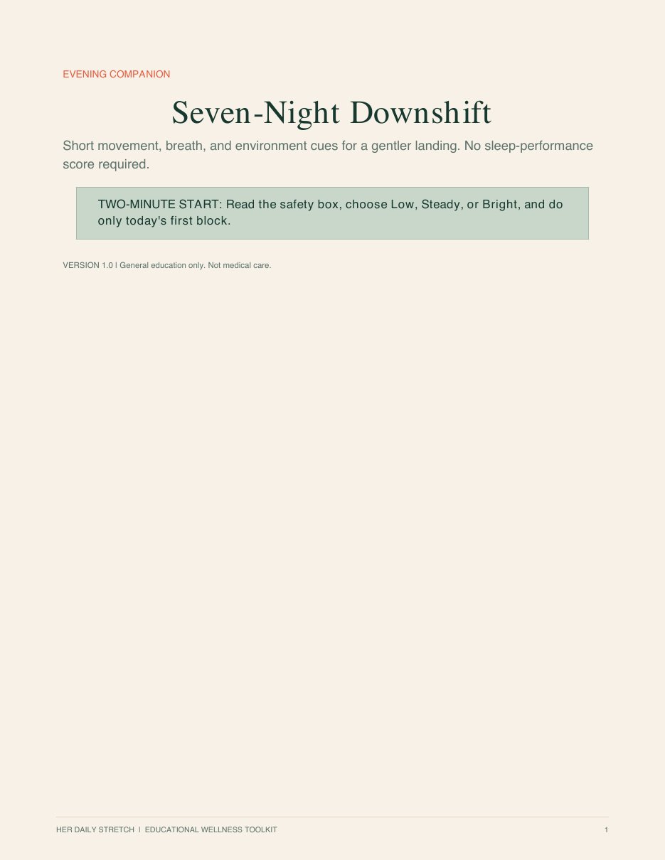 Cover of Seven-Night Downshift